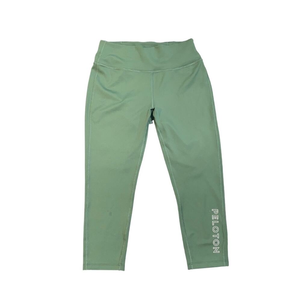 Peloton Sage Green Soft Dream-blend Hoodie & Jade Green Capri Medium Workout Set - Picture 2 of 9